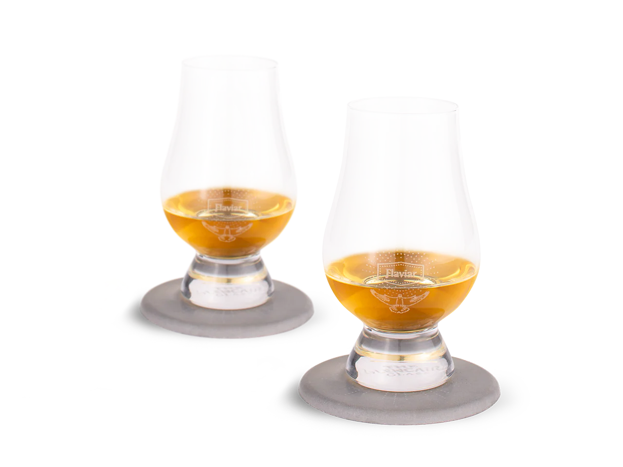 2 Flaviar Whisky Glasses & Coasters