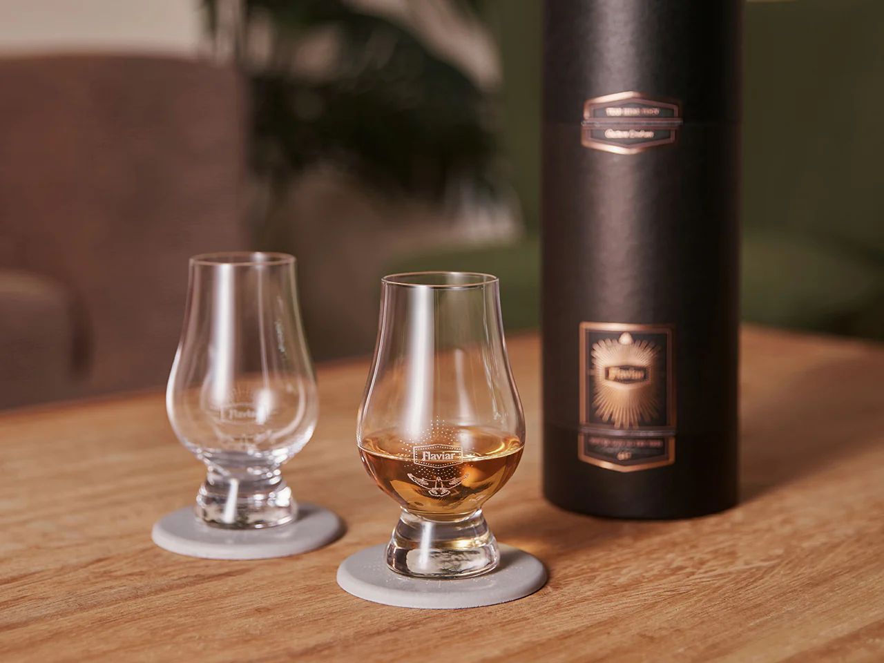 2 Flaviar Whisky Glasses & Coasters - Image 3