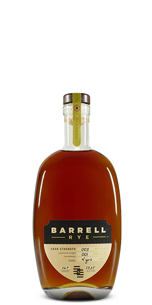 Barrell Rye Batch 003 Cask Strength Whiskey