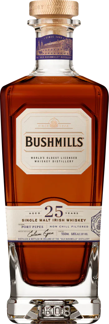 Bushmills Port Pipes Finish 25 Year Old Single Malt Irish Whiskey