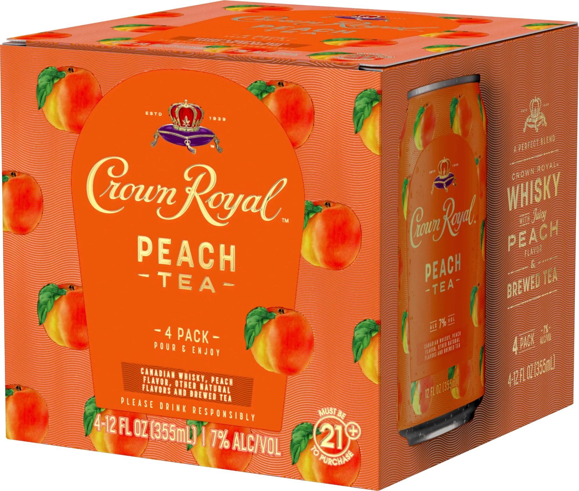 Crown Royal Peach Tea Ready to Drink Cocktail (354mL)