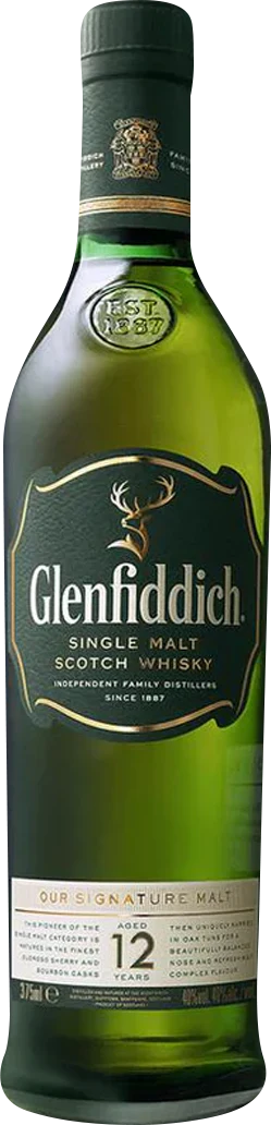 Glenfiddich 12 Year Old Single Malt Scotch Whisky (375mL)