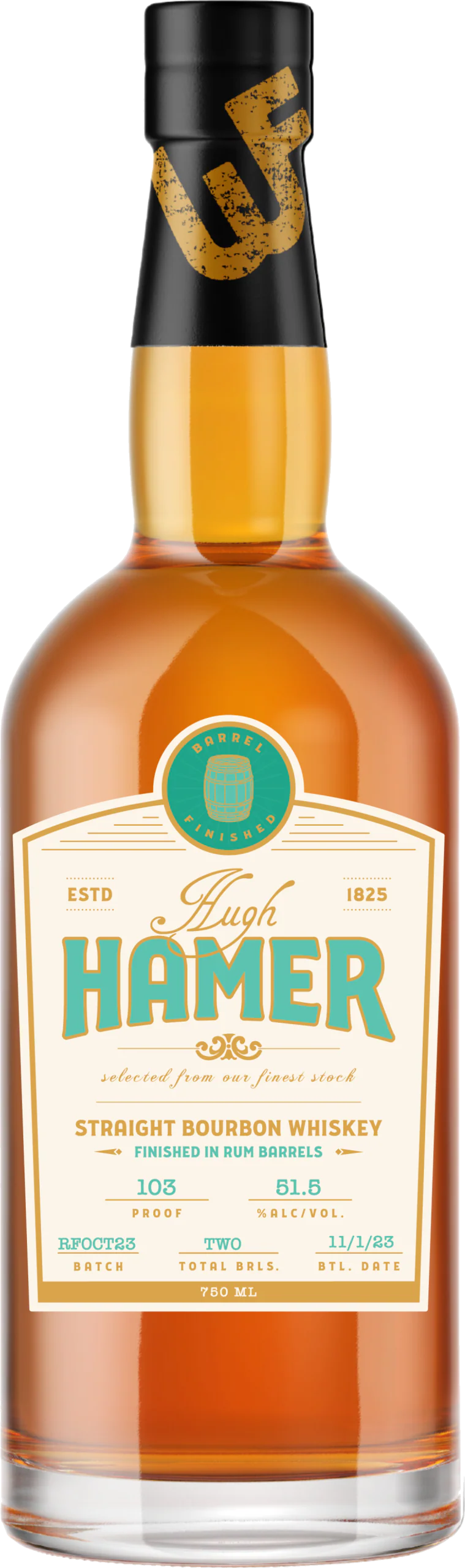 Hugh Hamer Small Batch Rum Finish Straight Bourbon Whiskey