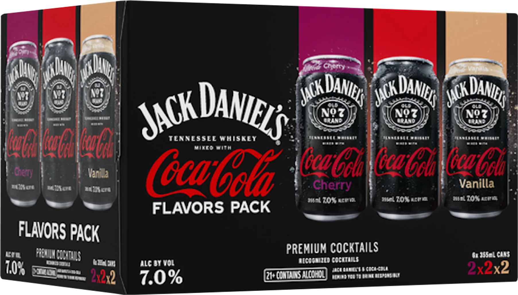 Jack Daniel's No. 7 Whiskey & Coca Cola Cocktail Variety Pack (2.13L)