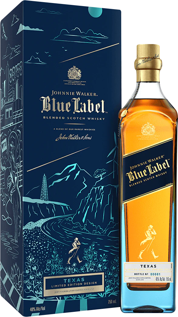 Johnnie Walker Blue Label Texas Limited Edition Design Blended Scotch Whisky