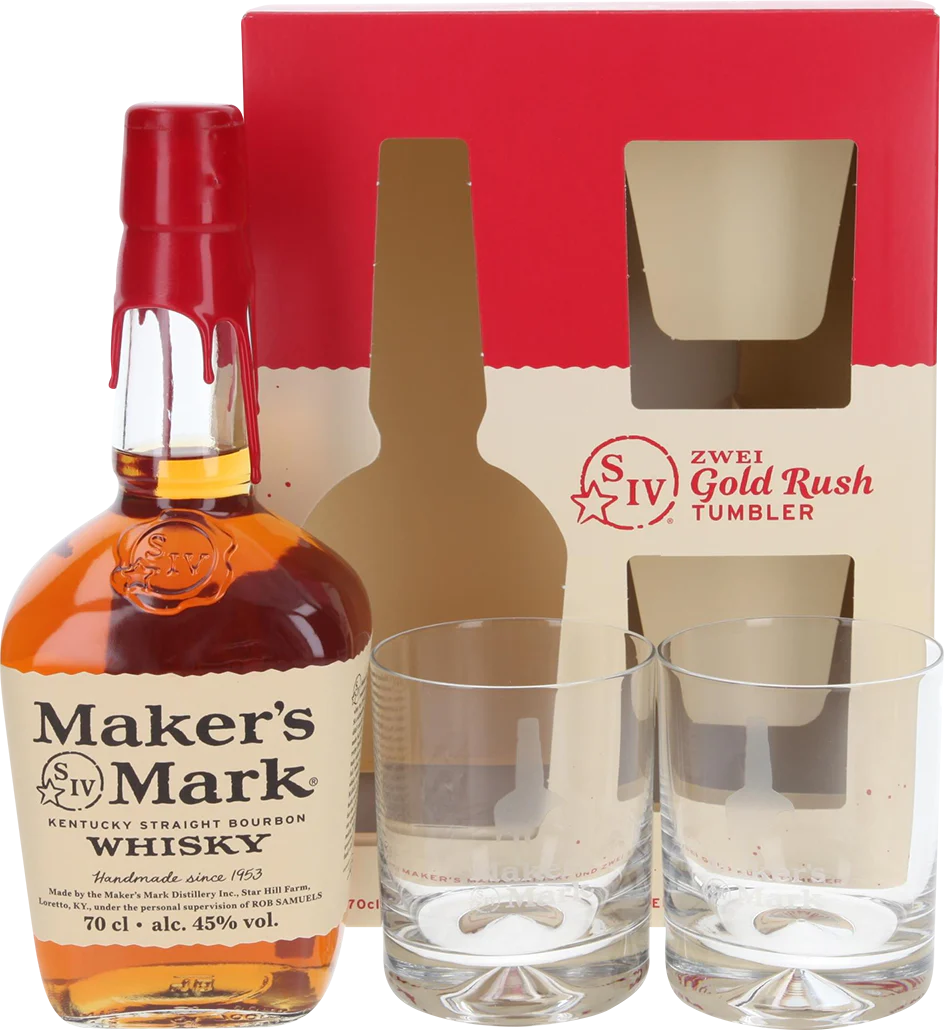 Maker's Mark 46 Kentucky Straight Bourbon Whisky with Glasses