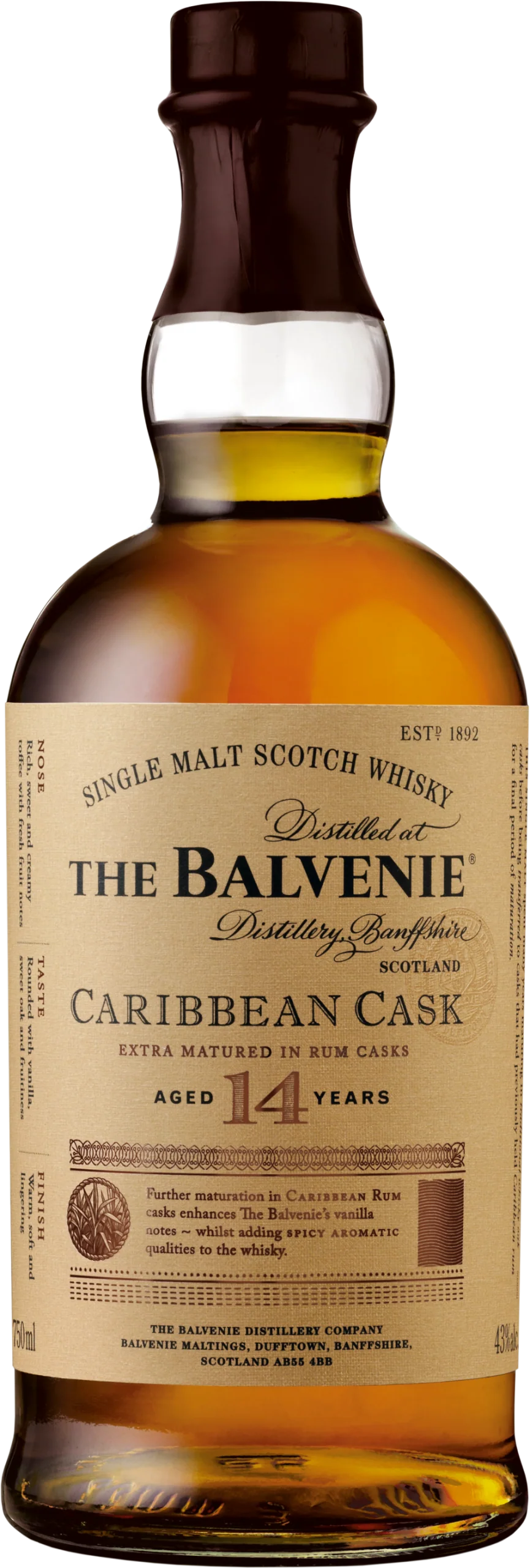 The Balvenie Caribbean Cask 14 Year Old Single Malt Scotch Whisky