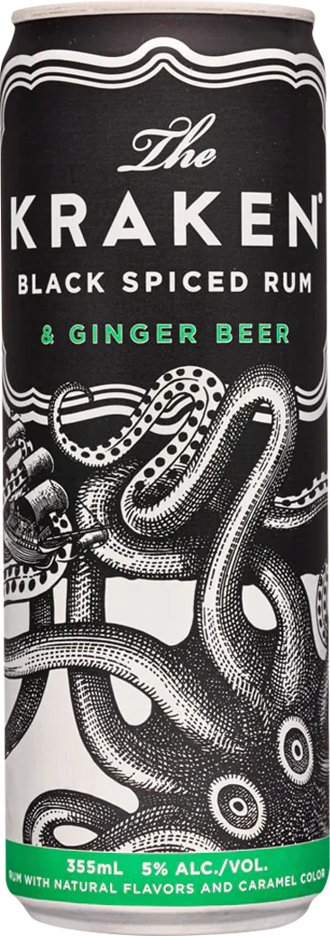 The Kraken Black Spiced Rum & Ginger Beer (354mL)
