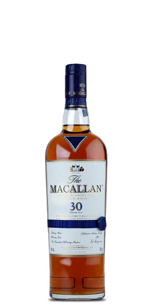 The Macallan 30 Year Old Scotch Whiskey Blue Ribbon