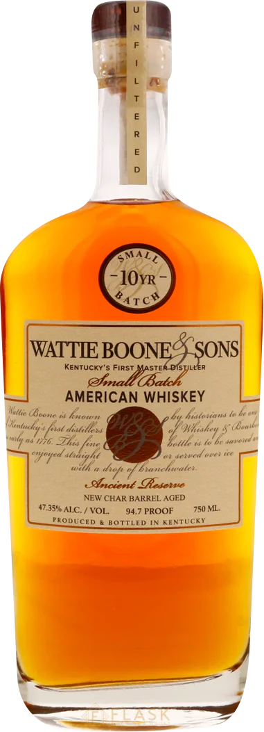 Wattie Boone & Sons Ancient Reserve 10 Year Old American Whiskey